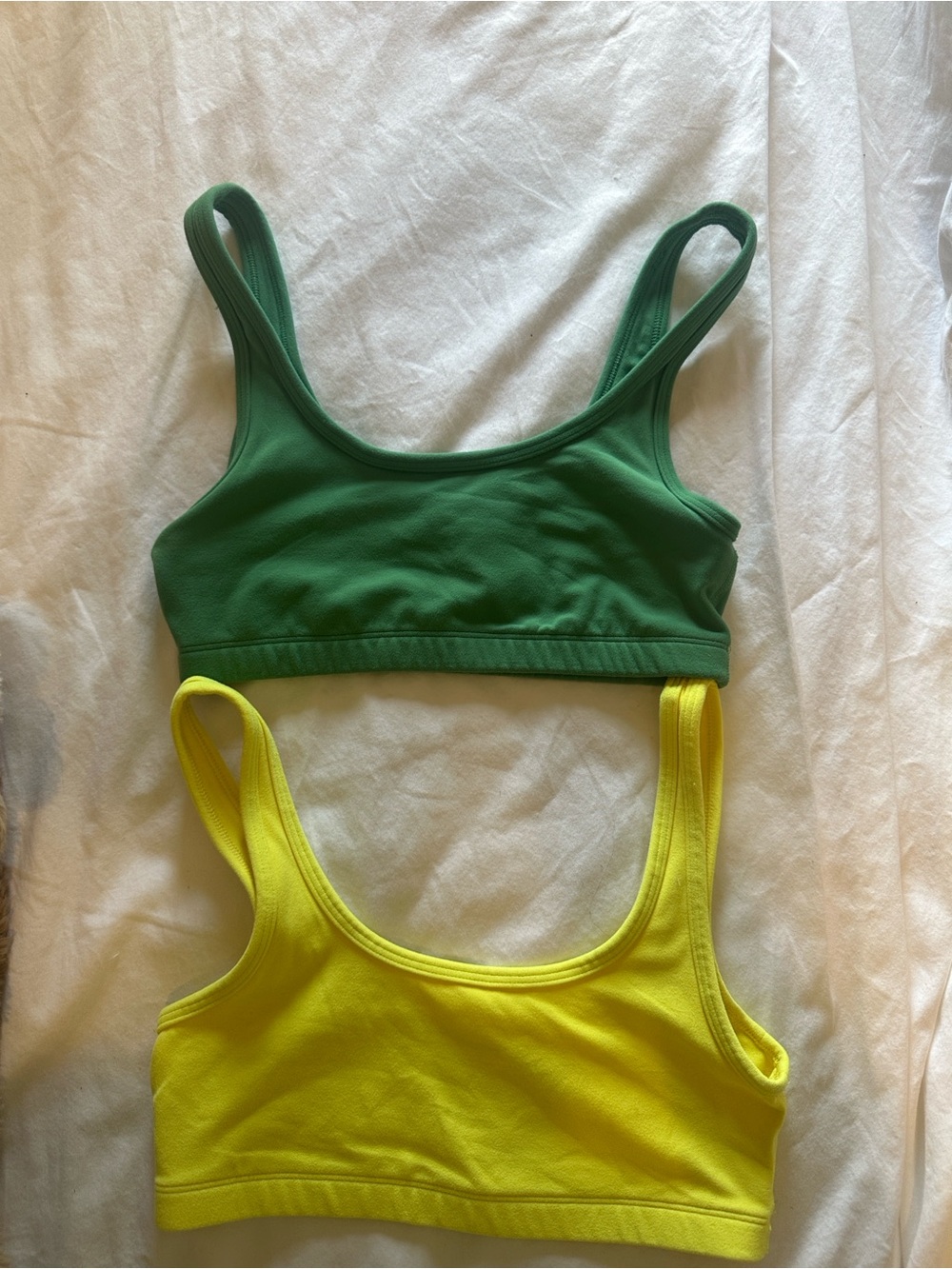 TNA Green and Yellow Sports Bralette Set